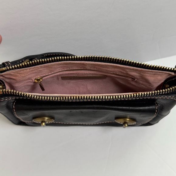 Marc Jacobs Y2K Black Leather Double Turnlock Shoulder Bag Pink Suede Lining - Picture 14 of 15